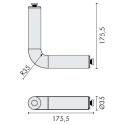 Tube coudé à 90°, inox brossé 316