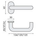 Unité de béquille U 14 mm, inox brossé 316