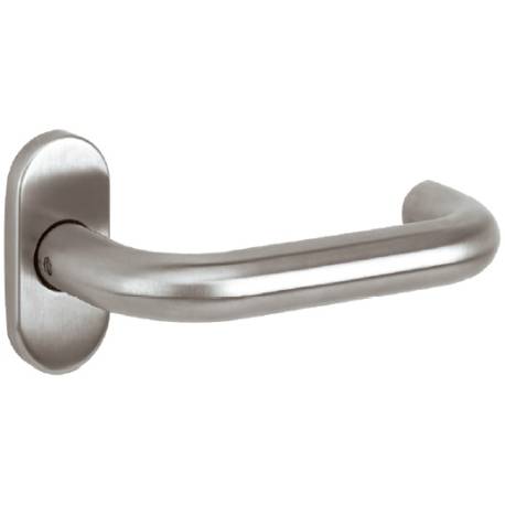 Paire de béquilles U 14 mm sur rosace ovale, inox brossé 316