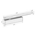 Ferme-porte EXS 610B-GS-H, capot 3 côtés inox, force 3-6, argent