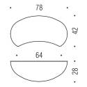 Bouton de meuble F109, entraxe 64 mm, chromé sat