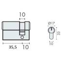 Demi cylindre européen EXS 3000 31.5x10 nickelé mat 3 clés