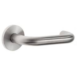 Paire de béquilles U 19 mm sur rosace ronde, inox brossé 304