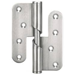 Paumelle double hélicoïdale droite 100x88 mm, inox brossé 304