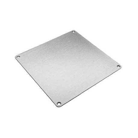 Unité de plaque de poussée carrée 175x175x2 mm, inox brossé 316