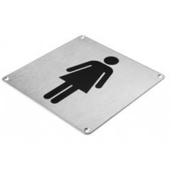 Pictogramme carré 175x175x2 mm, Femme, inox brossé 316