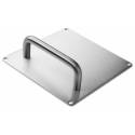 Poignée de tirage sur plaque Ø 14 mm, 175x175 mm, inox brossé 316