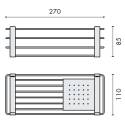 Panier rectangulaire avec tablette, chromé, COMPLEMENTS