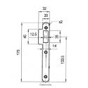 Gâche simple empennage pour serrure EXS inox