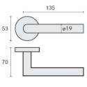 Paire de béquilles Soft-Line E19 mm sur rosaces rondes, inox brossé