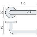 Paire de béquilles Soft-Line L 19 mm sur rosace ronde, inox brossé