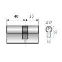 Cylindre européén TITAN 2000 30x40 nicklé mat sur n 13142  même variure