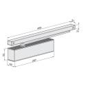 Ferme-porte EXS 620, capot 3 côtés inox, force 2-5, argent