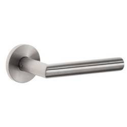 Paire de béquilles L90° 19 mm sur rosace ronde, inox brossé 304