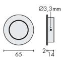 Cuvette ronde encastrée Ø 65 mm, inox brossé 304