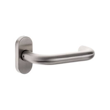 Paire de béquilles U 19 mm sur rosace ovale, inox brossé 304