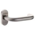 Paire de béquilles U 19 mm sur rosace ovale, inox brossé 304