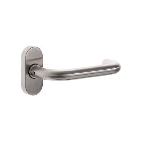 Paire de béquilles U 16 mm sur rosace ovale, inox brossé 304