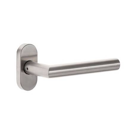 Paire de béquilles L90° 19 mm sur rosace ovale, inox brossé 304