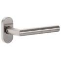 Paire de béquilles L90° 19 mm sur rosace ovale, inox brossé 304