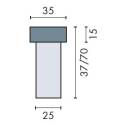 Butoir de sol/mural cylindrique, hauteur 37 mm, inox brossé 304