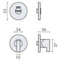 Paire de rosaces rondes WC Ø 53 mm, inox brossé 304