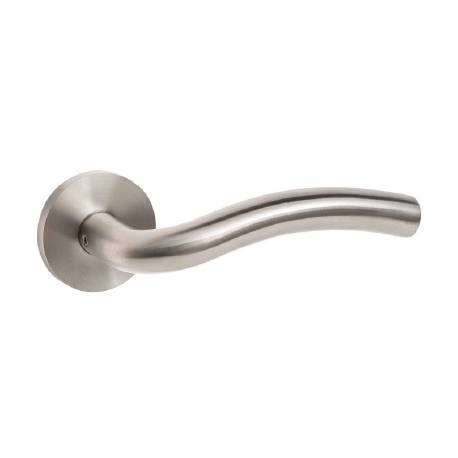 Paire de béquilles V3 19 mm sur rosace ronde, inox brossé 304