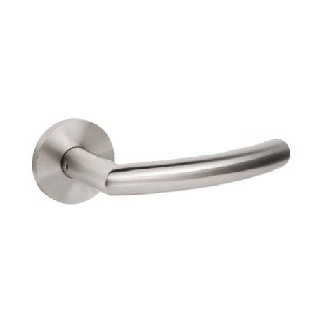 Paire de béquilles C 19 mm sur rosace ronde, inox brossé 304