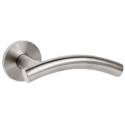 Paire de béquilles V 19 mm sur rosace ronde, inox brossé 304