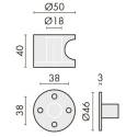 Bouton fixe à encoche Ø 50 mm, inox brossé 304