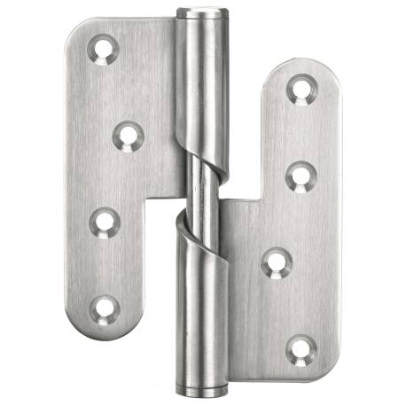 Paumelle double hélicoïdale droite 100x88 mm, inox brossé 304