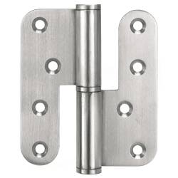 Paumelle double gauche 100x88 mm, inox brossé 304