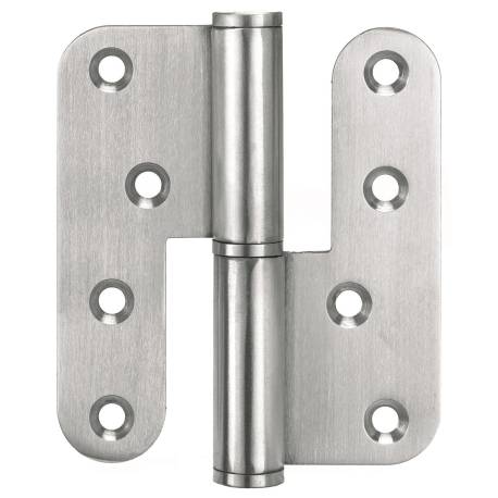 Paumelle double gauche 100x88 mm, inox brossé 304