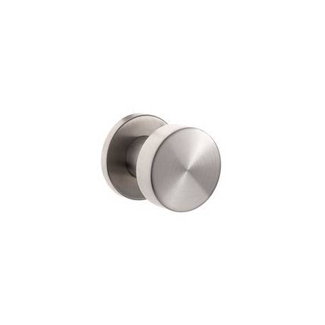 Paire de boutons cylindriques mobiles Ø 51 mm sur rosace ronde, inox brossé 304