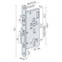 Serrure électro-mécan. à béq.contrôlée 2 coté EL561, axe 55, EA 72 mm têt.235x24