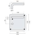 Paire de béquilles sur plaque L 19 mm fonction WC gauche, inox brossé 304