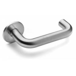 Paire de béquilles U 19 mm sur rosace ronde, inox brossé 316