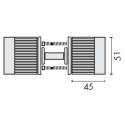 Paire de boutons cylindrique mobile sur rosace ronde, inox brossé 316