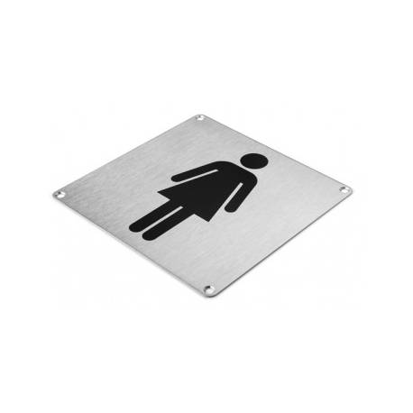 Pictogramme carré 175x175x2 mm, Femme, inox brossé 316