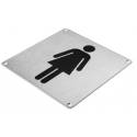 Pictogramme carré 175x175x2 mm, Femme, inox brossé 316