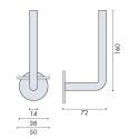 Porte rouleau papier WC de réserve Ø 14x160 mm, inox brossé 316