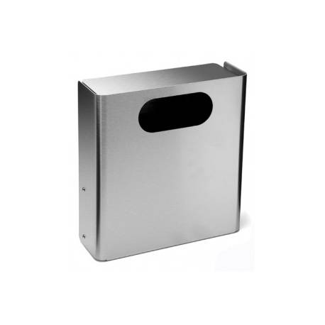 Poubelle murale 15 litres, ouverture ovale, inox brossé 316