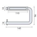 Dérouleur papier WC Ø 14x145x94 mm support inox, inox brossé 316