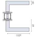 Paire de béquilles FFG 19 mm sur rosace ronde, inox brossé 316