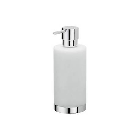 Distributeur de savon liquide à poser, 250 ml, chromé/blanc, NORDIC