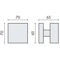 Bouton fixe SQUARE 35 sur rosace carrée, chromé