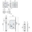 Cuvette encastrée OPEN SQ avec serrure, carrée 57 mm, chromé