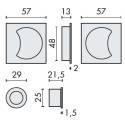 Cuvette encastrée OPEN SQ, carrée 57 mm, chromé mat