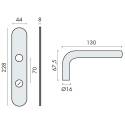 Paire de béquilles sur plaque LOGINOX L 16 mm fonction WC, inox brossé 304