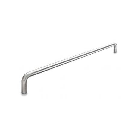 Poignée de tirage droite Ø 19 mm, filetée, entraxe 650 mm, inox brossé 316